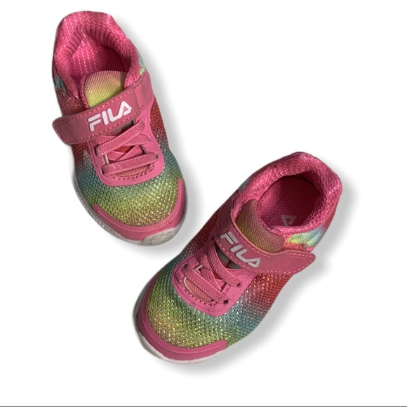 Fila Pink Pastel Rainbow Colored Kids Sneakers 6 Fila Pink Pastel Rainbow Colored Kids Sneakers 6